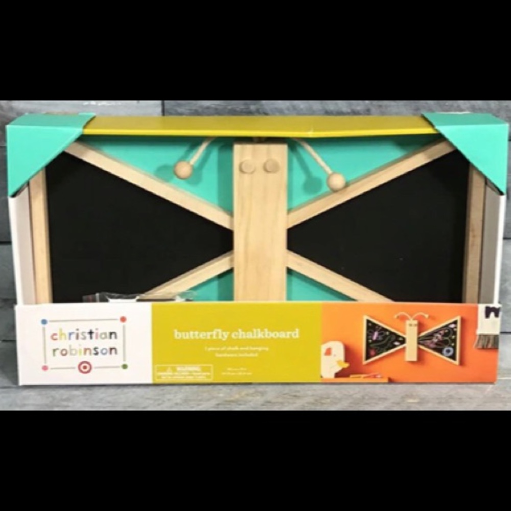 Wood Butterfly Chalkboard - Christian Robinson (16.5” x 9”)